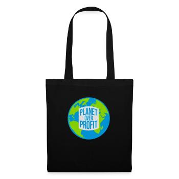 planet over profit Zitat - Stoffbeutel - Schwarz - Vorne