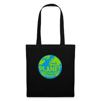 planet over profit Zitat - Stoffbeutel - Schwarz - Vorne