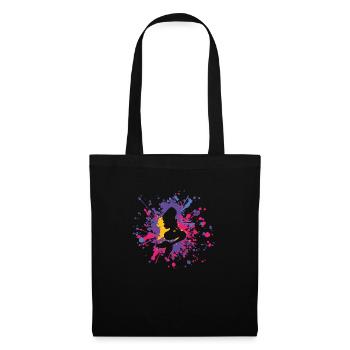 Sirène de coeur éclaboussure de couleur - Sac en tissu - noir - Devant