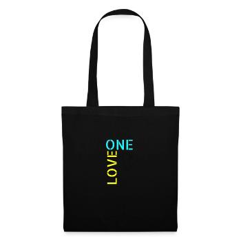One Love Design als Zeichen der Solidarität - Stoffbeutel - Schwarz - Vorne