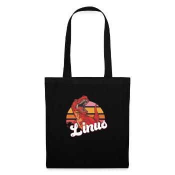 LINUS - Beautiful boy name with T-REX Dino - Tote Bag - black - Front