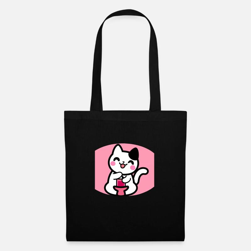 Chat mignon - Sac en tissu - noir