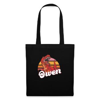 OWEN - Beautiful boy name with T-REX Dino - Tote Bag - black - Front