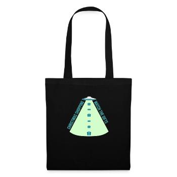 Cadeaux de Noël Alien Vaisseau spatial Faisceau OVNI - Sac en tissu - noir - Devant