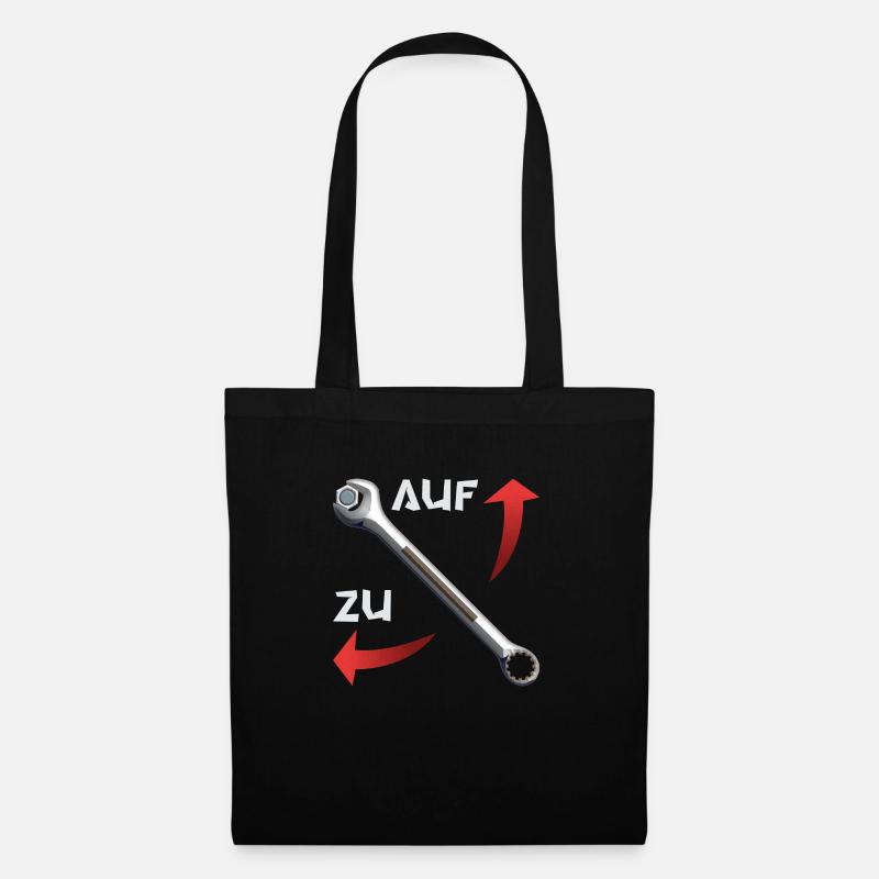 Schraubenschlüssel auf zu2 - Stoffbeutel - Schwarz