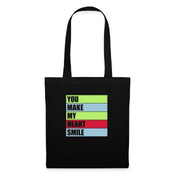 make my heart smile - Stoffbeutel - Schwarz - Vorne
