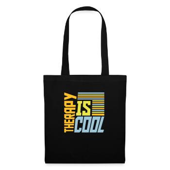 therapy is cool Zitat - Stoffbeutel - Schwarz - Vorne