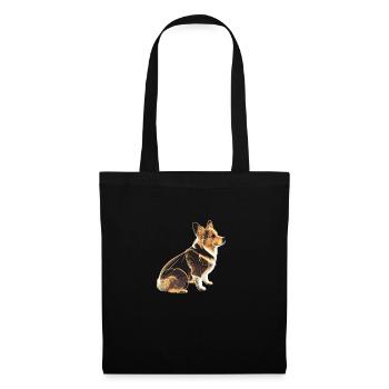 Corgi Chien - Sac en tissu - noir - Devant