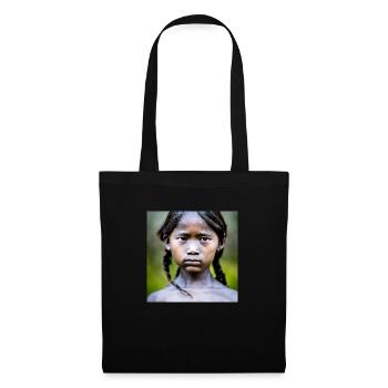 fille fille noire, filles, problèmes de fille, bébé fille - Sac en tissu - noir - Devant