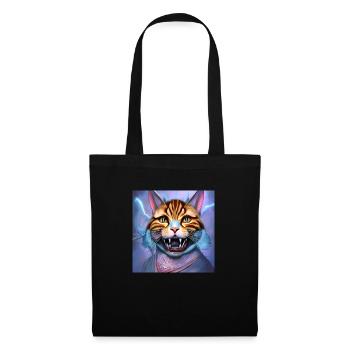 funny cats kitty with teeth - Tote Bag - black - Front