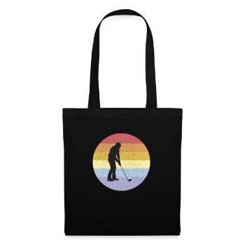 Golfer vintage Golf retro - Stoffbeutel - Schwarz - Vorne