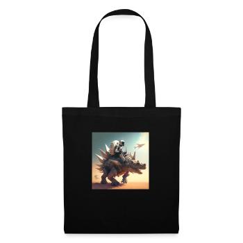 Astronaut riding robotic stegosaurus - Tote Bag - black - Front
