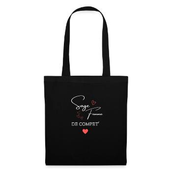 sage femme de competition - Sac en tissu - noir - Devant