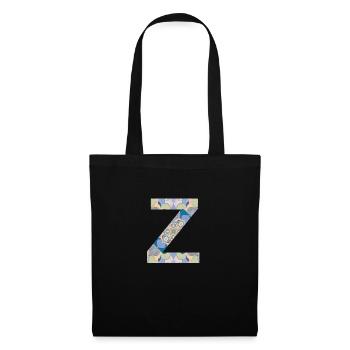 Lettre Z en mandala - Sac en tissu - noir - Devant