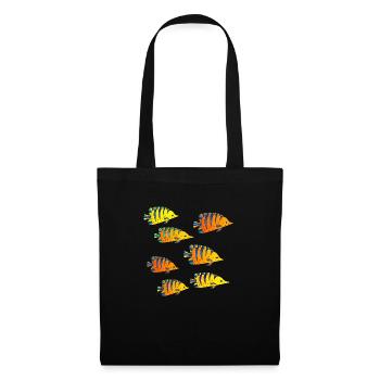 Fische - Stoffbeutel - Schwarz - Vorne