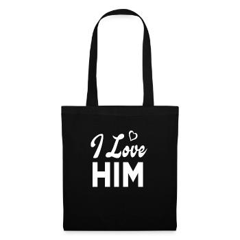 I Love Him - Stoffbeutel - Schwarz - Vorne