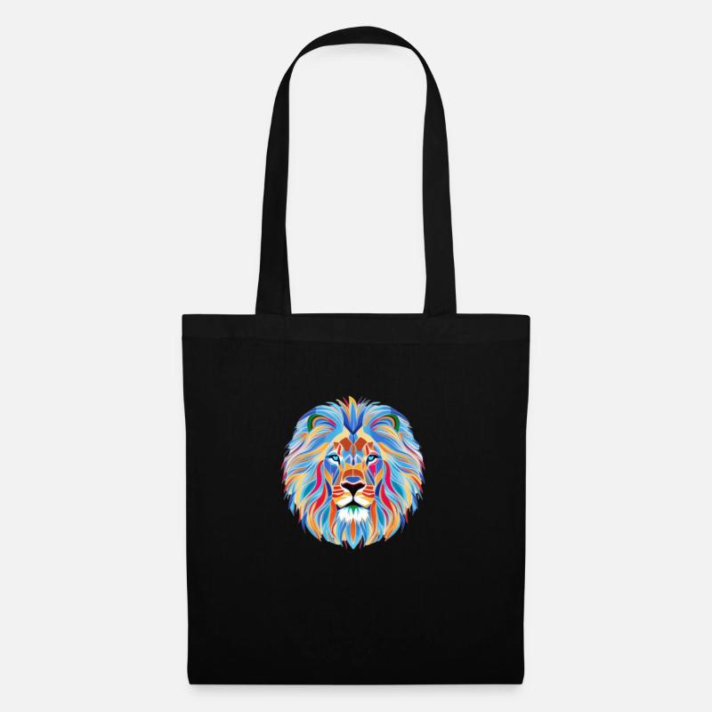 Multicolored quantum mosaic lion - Tote Bag - black