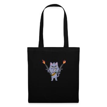 Fighting Cat - Stoffbeutel - Schwarz - Vorne