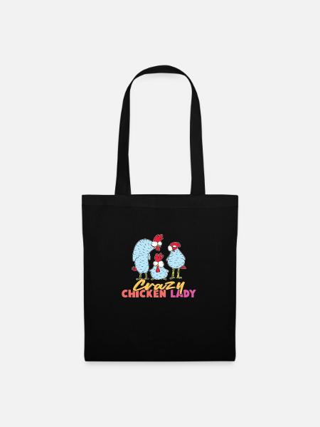 Crazy Chicken Lady - Stoffbeutel - Schwarz