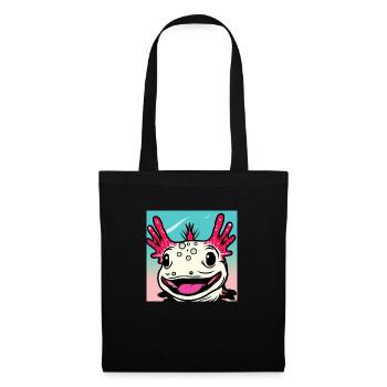 Axolotl souriant - Sac en tissu - noir - Devant