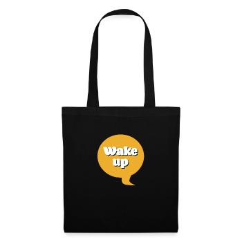 Wake up - Stoffbeutel - Schwarz - Vorne
