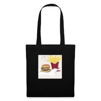 Lecker Bürger Menu - Stoffbeutel - Schwarz - Vorne