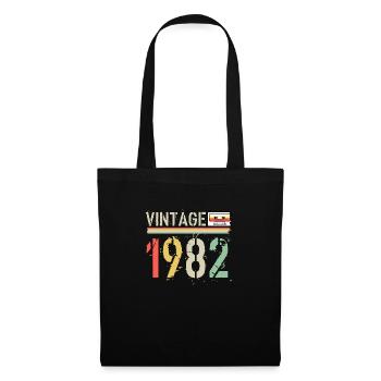Cassette vintage 1982 - Sac en tissu - noir - Devant