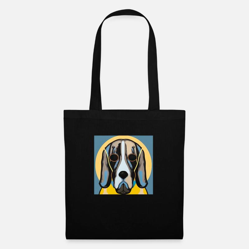 Basset Hound - Stoffbeutel - Schwarz