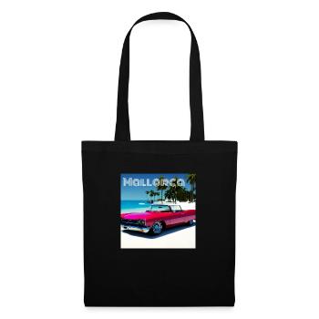 80s Mallorca beach car vintage palm trees summer - Tote Bag - black - Front