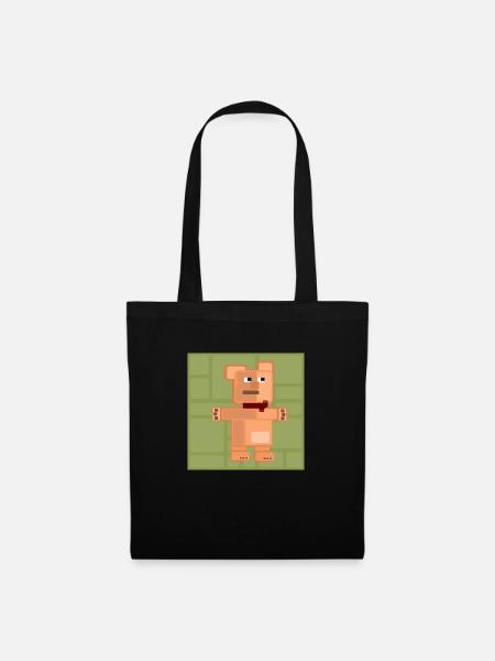PixelArt Bär - Stoffbeutel - Schwarz