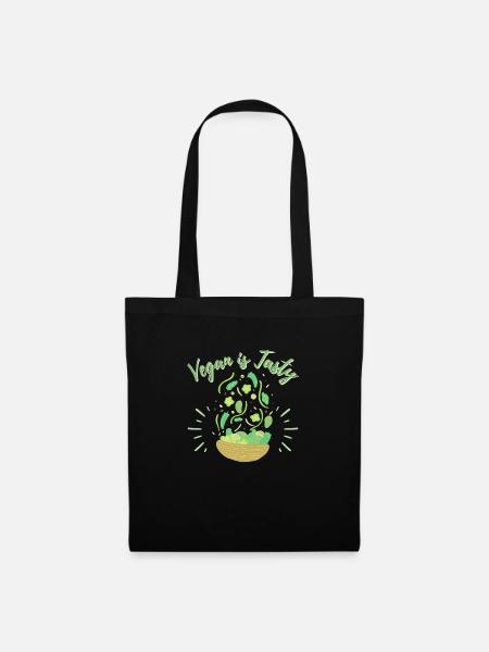 Vegan ist lecker - Stoffbeutel - Schwarz