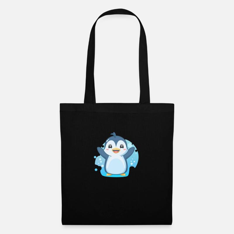 Pingouin mignon - Sac en tissu - noir