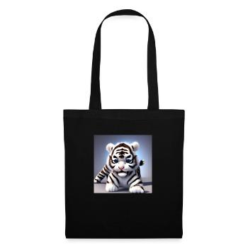 Baby-White-Tiger - Stoffbeutel - Schwarz - Vorne