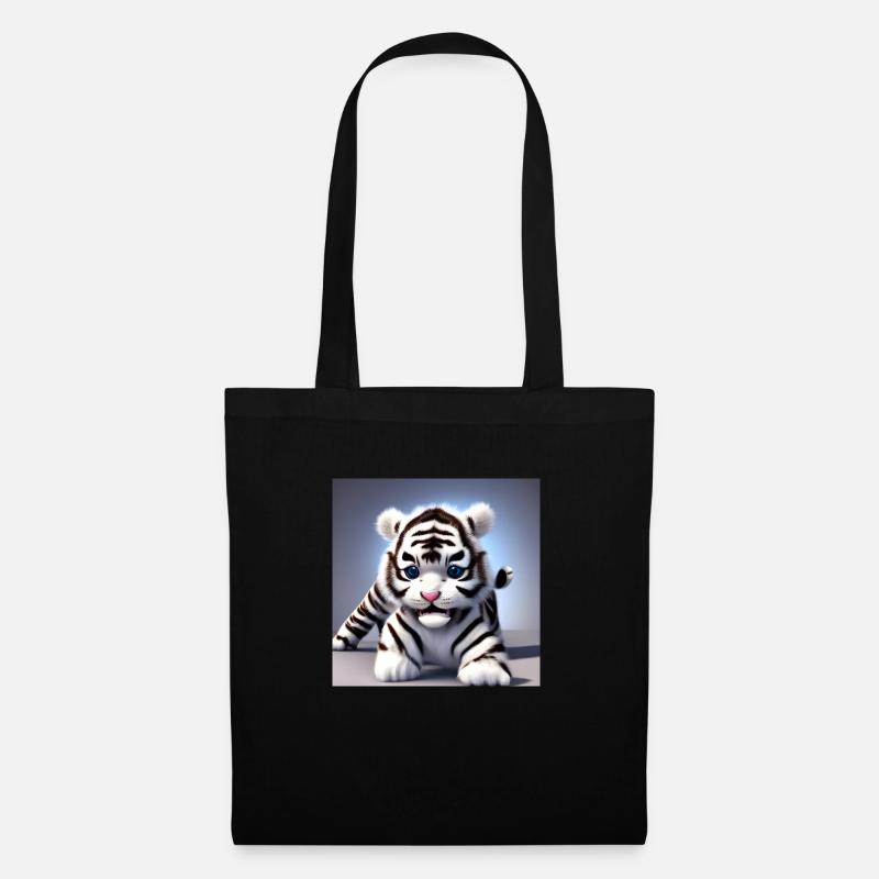 Baby-White-Tiger - Stoffbeutel - Schwarz