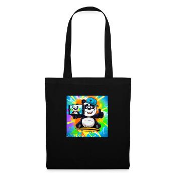 Panda fait un cadeau à la variante Selfie 2 - Sac en tissu - noir - Devant