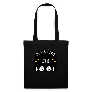 J'peux pas, j'ai foot ! - Sac en tissu - noir - Devant