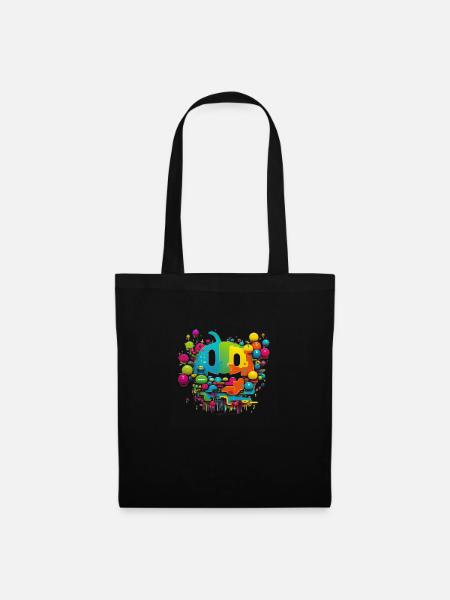 Arcade Neon Gaming Monster - Stoffbeutel - Schwarz