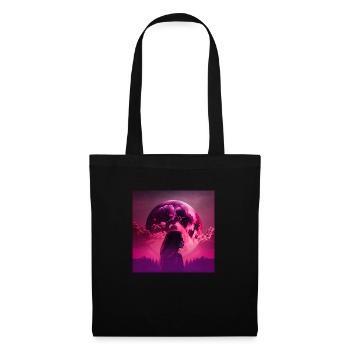 Femme dans le ciel rouge, Design 4 - Sac en tissu - noir - Devant