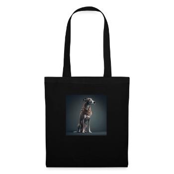 Windhund, Design 1 - Stoffbeutel - Schwarz - Vorne