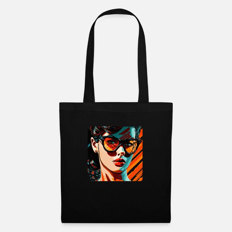 Vectorized Woman - Stoffbeutel - Schwarz