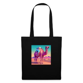 CAMEL VAPORWAVE, MODERN ART, NEON COLORS - Tote Bag - black - Front