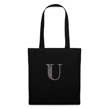 Mandala Monogram Initial in Dusky Pink - Letter U - Tote Bag - black - Front