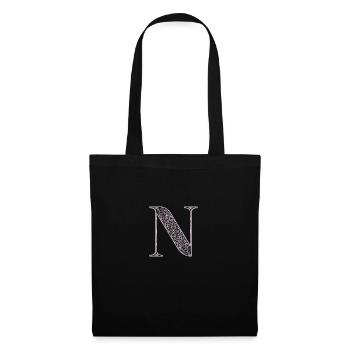 Mandala Monogram Initial in Dusky Pink - Letter N - Tote Bag - black - Front