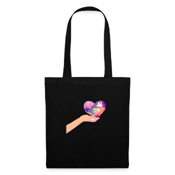 Mariage Fête des mères Saint-Valentin Fiançailles Amour - Sac en tissu - noir - Devant