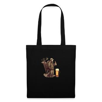 Rencontre sauvage : Chasseur de bière et cerf - Sac en tissu - noir - Devant