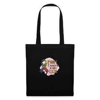 Combattez le cancer de toutes les couleurs - Sac en tissu - noir - Devant