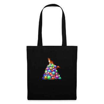 Chat Noël Chaton Chat Noël Chat domestique - Sac en tissu - noir - Devant