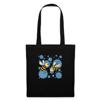 Abeilles - Sac en tissu - noir - Devant
