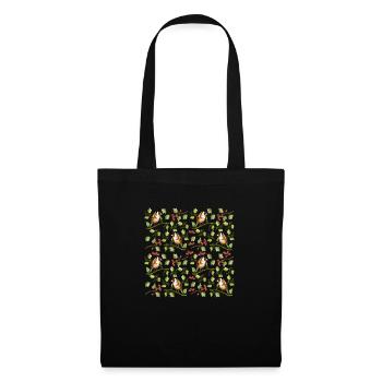 Oiseaux colorés - Sac en tissu - noir - Devant