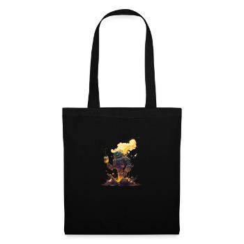 Robot cool qui aime boire de la bière artisanale - Sac en tissu - noir - Devant